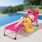 Folding Outdoor Lounge Chair with Adjustable Backrest and Cushioned Face Pillow